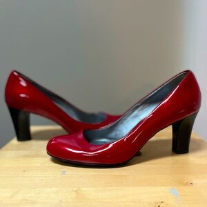 Glossy Red Leather Liz Claiborne Heels